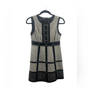 Anna Sui Elegant Black and Gray Sleeveless Dress